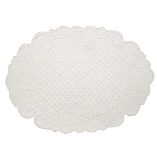 Set de table Lisa en coton blanc  style shabby chic- Blanc Mariclo