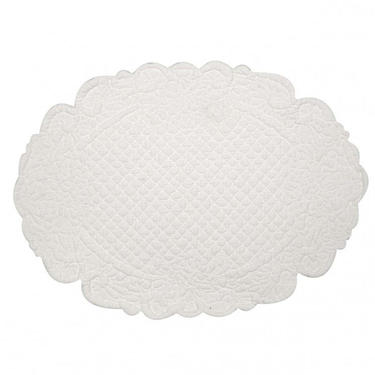 Set de table Lisa en coton blanc  style shabby chic- Blanc Mariclo