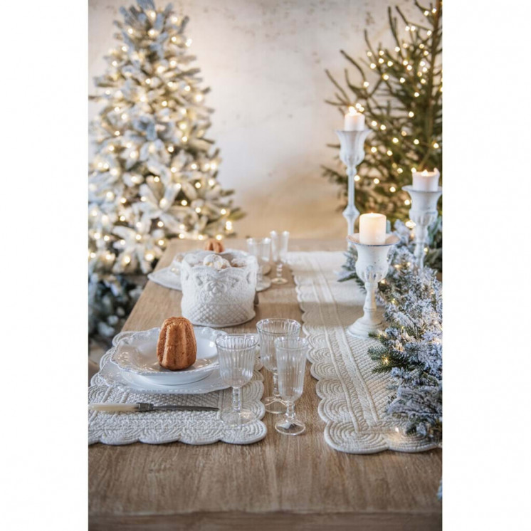 Chemin de table Jamy au style shabby chic - Blanc Mariclo