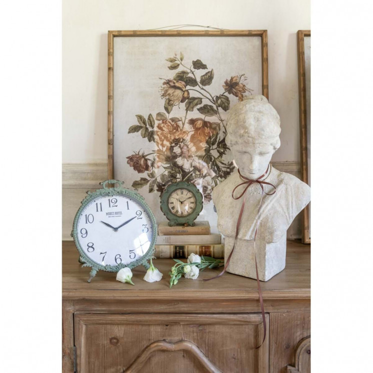 Horloge Sabrina au style shabby chic vert - Blanc Mariclo