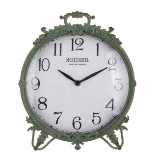 Horloge Sabrina au style shabby chic vert - Blanc Mariclo