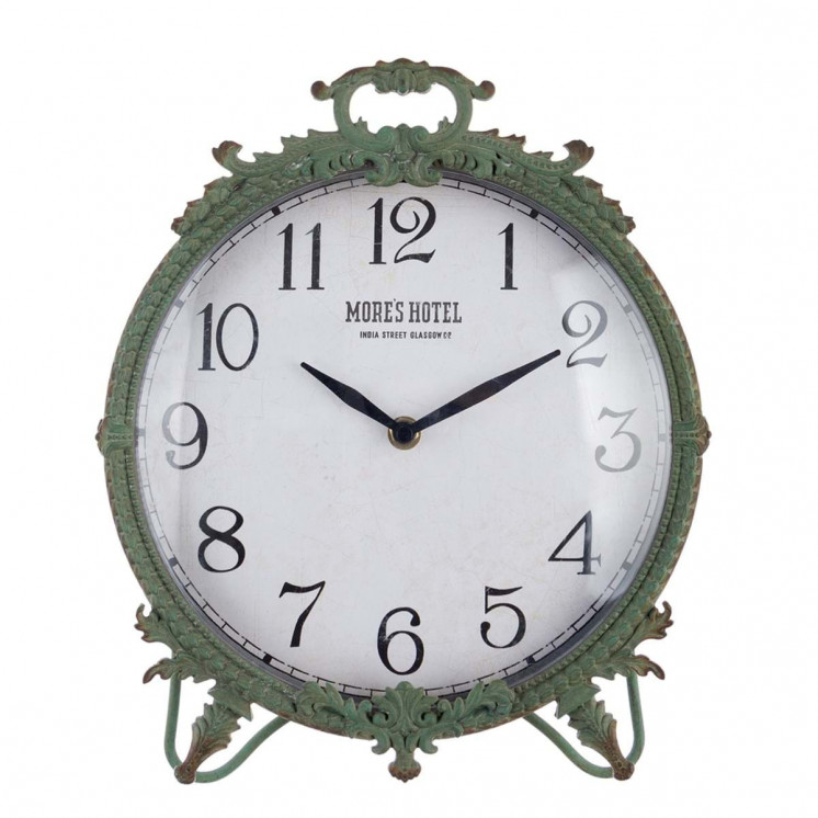 Horloge Sabrina au style shabby chic vert - Blanc Mariclo