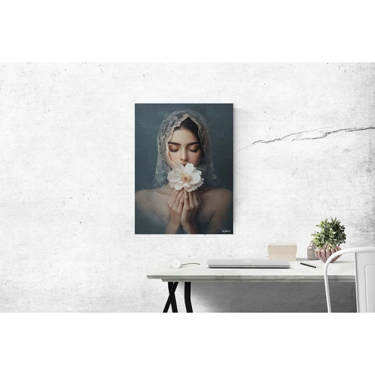 Tableau underwater Anaé avec femme et fleurs made in France