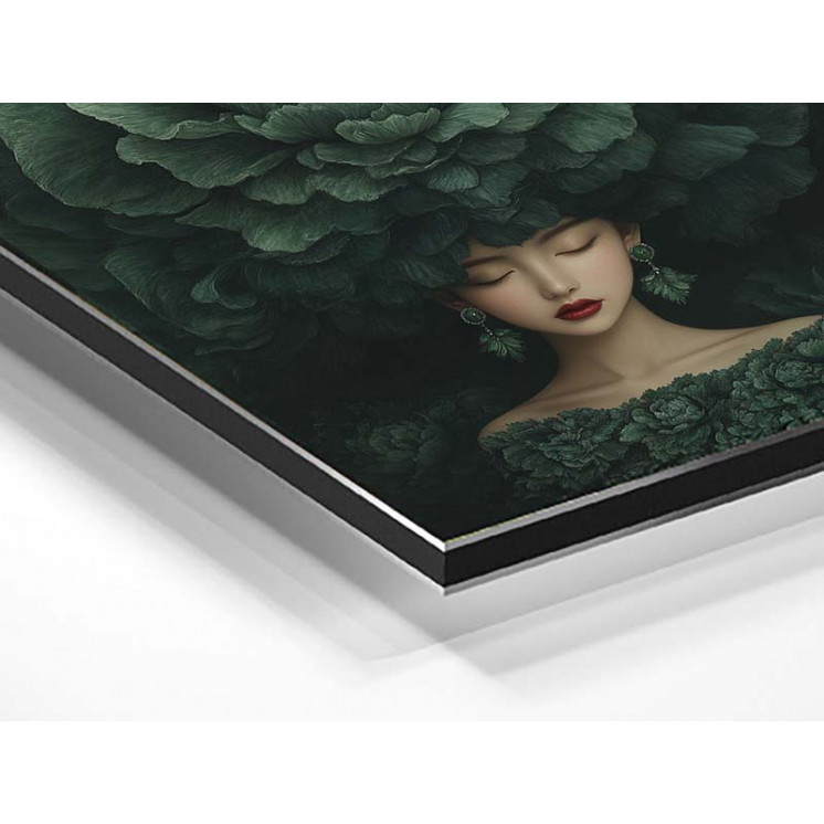 Tableau underwater Anaé avec femme et fleurs made in France