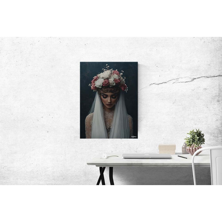 Tableau Euthénia femme spirituelle et fleurs made in France