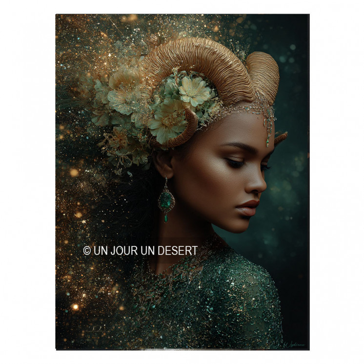 Tableau signe astrologique capricorne Capucine  made in France