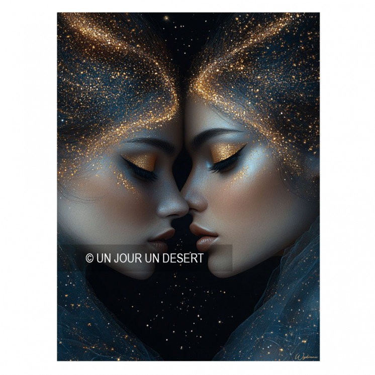Tableau signe astrologique gémeaux Asha made in France
