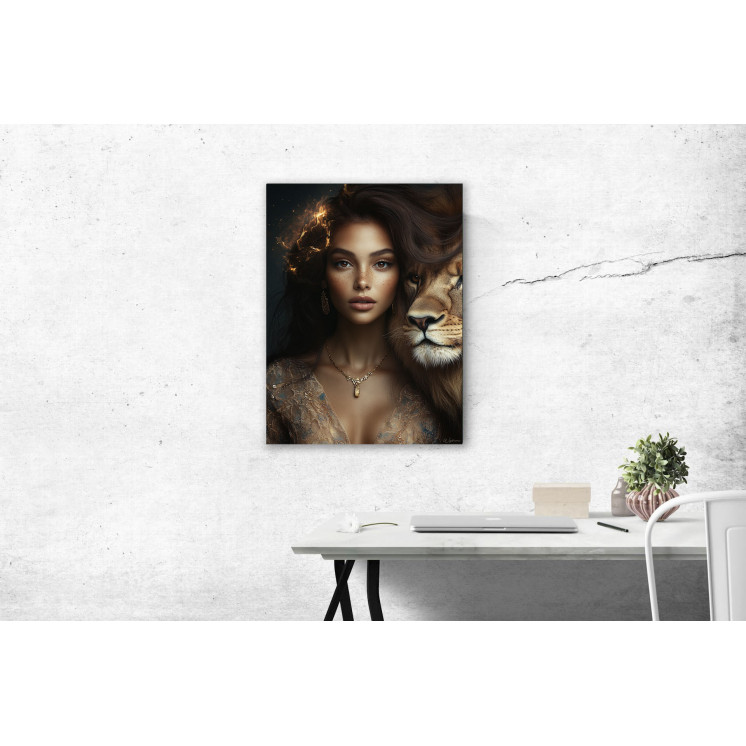 Tableau signe astrologique lion Bastet made in France
