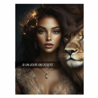 Tableau signe astrologique lion Bastet made in France