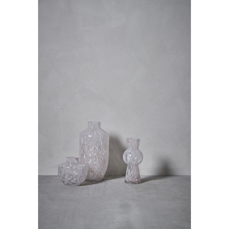 Vase Antonia en verre rose et blanc - Lene Bjerre