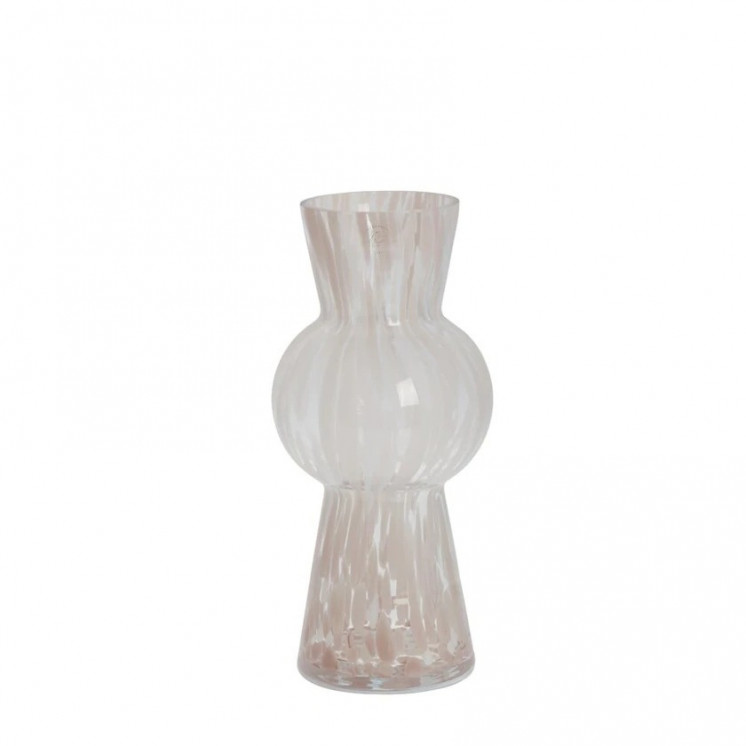 Vase Antonia en verre rose et blanc - Lene Bjerre