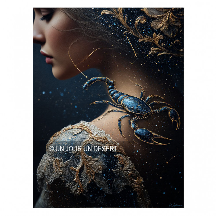 Tableau signe astrologique Scorpion Lysandra made in France