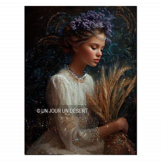 Tableau alu dibond signe astrologique Vierge Kitti made in France