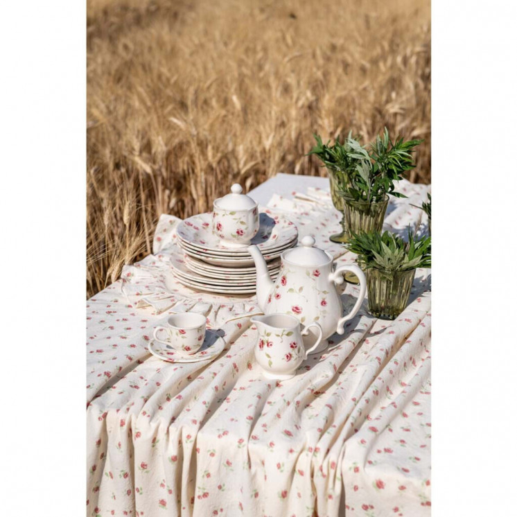 Sucrier Lina au style shabby chic avec fleurs  - Blanc Mariclo