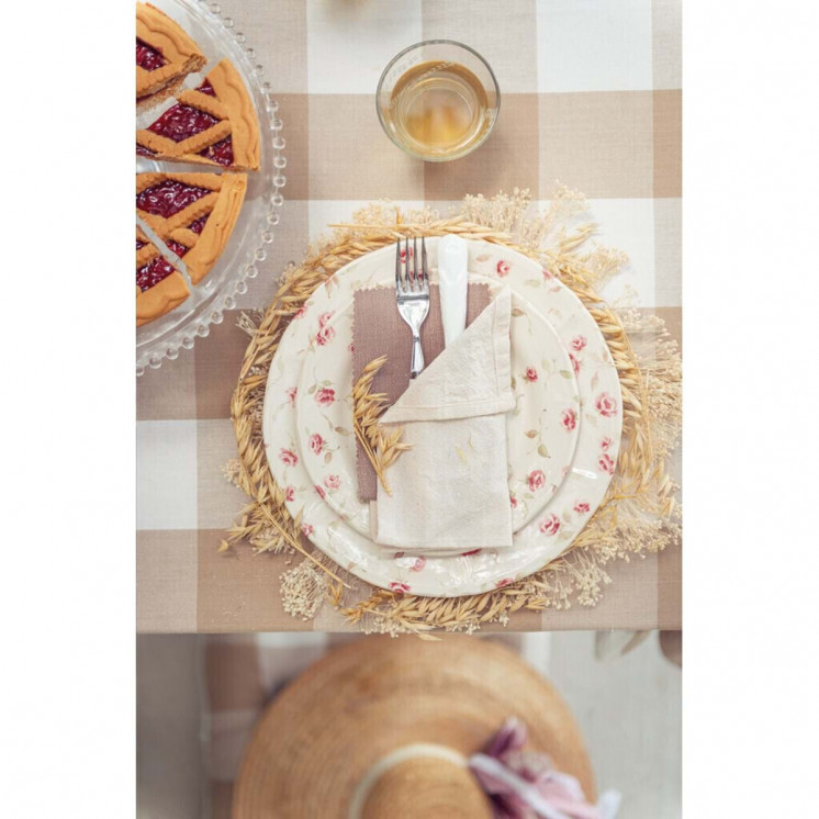 Assiette Stefania style shabby chic  avec fleurs  - Blanc Mariclo