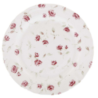Assiette Stefania style shabby chic  avec fleurs  - Blanc Mariclo