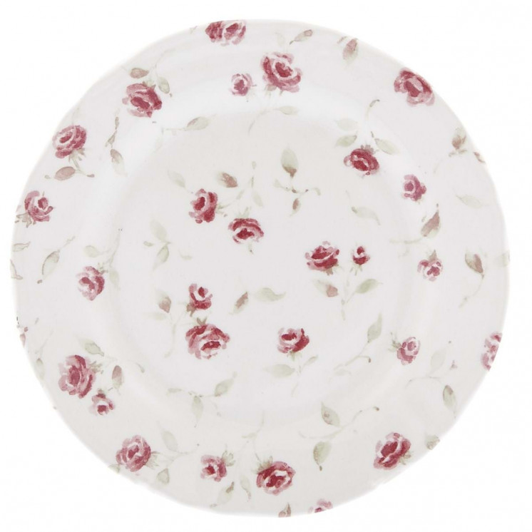 Assiette Stefania style shabby chic  avec fleurs  - Blanc Mariclo