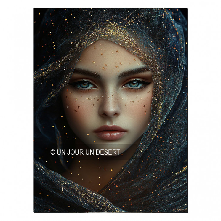 Tableau interstellar, cosmic Femme Avah made in France