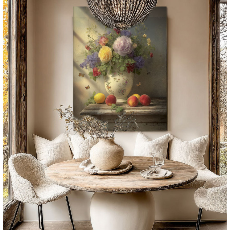 Tableau nature et cuisine avec fleurs et fruits  made in France
