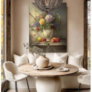 Tableau nature avec fleurs et fruits en alu dibond made in France