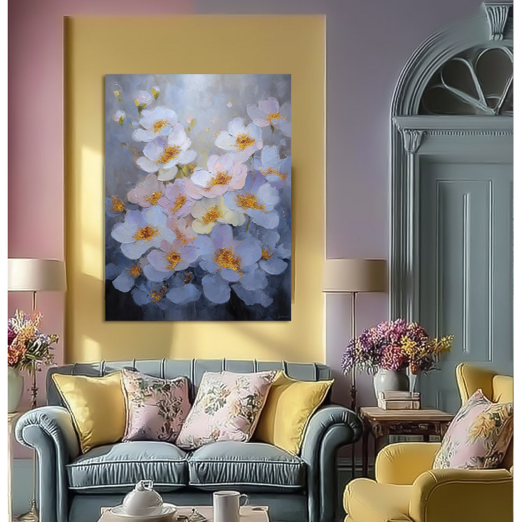 Tableau nature avec fleurs en alu dibond made in France