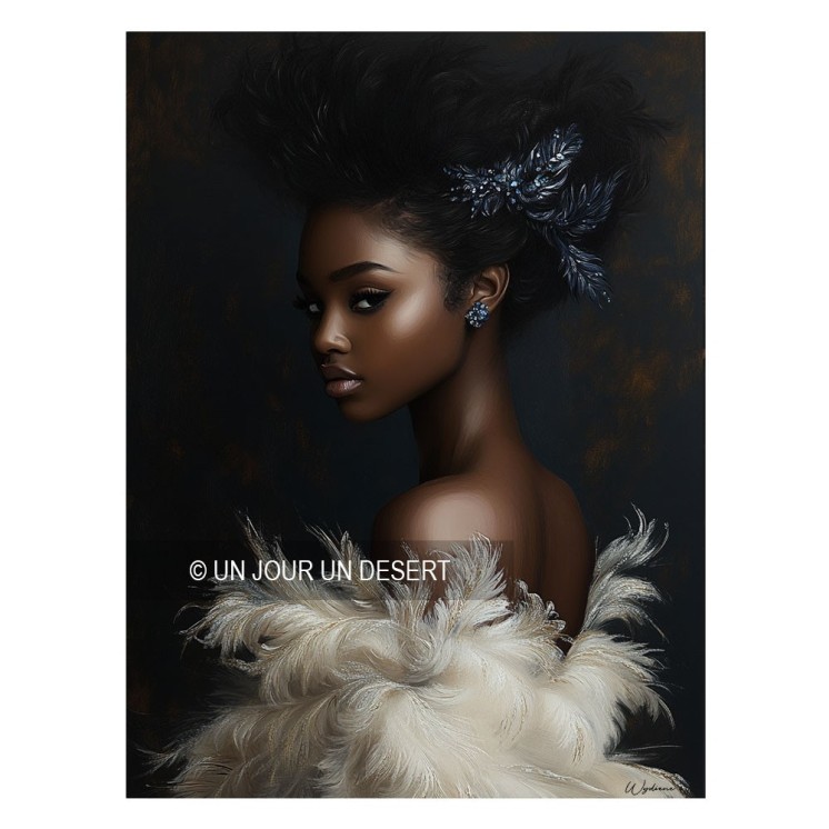 Tableau Diana avec femme noire en alu dibond made in France