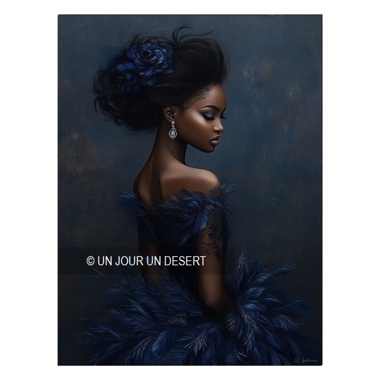 Tableau Etta avec femme noire élégante made in France