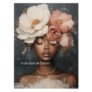 Tableau Pearl avec femme noire en alu dibond made in France