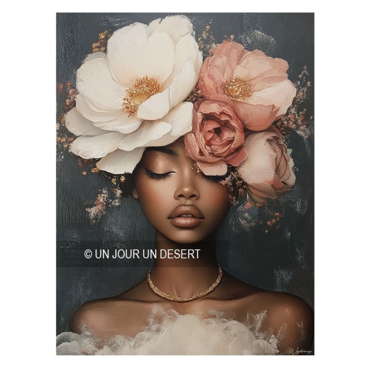 Tableau Pearl avec femme noire en alu dibond made in France