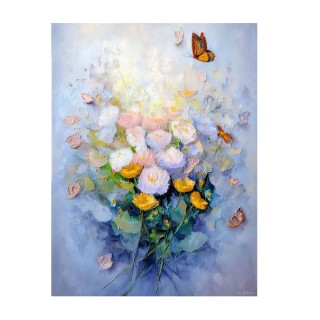 Tableau nature avec fleurs et papillons alu dibond made in France