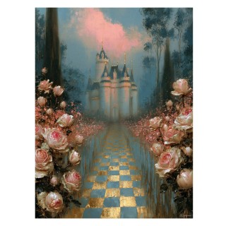 Tableau Derrière les roses - Châteaux et rêves, Made in France