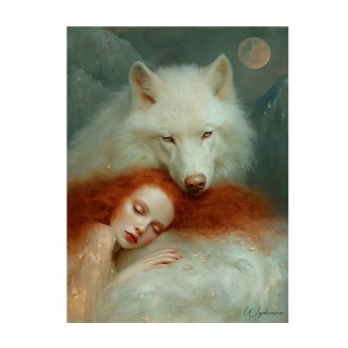 Tableau  Là où la peur s'endort - Loup et femme, Made in France