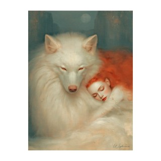 Tableau  Cœur Sauvage - Loup et femme, Made in France
