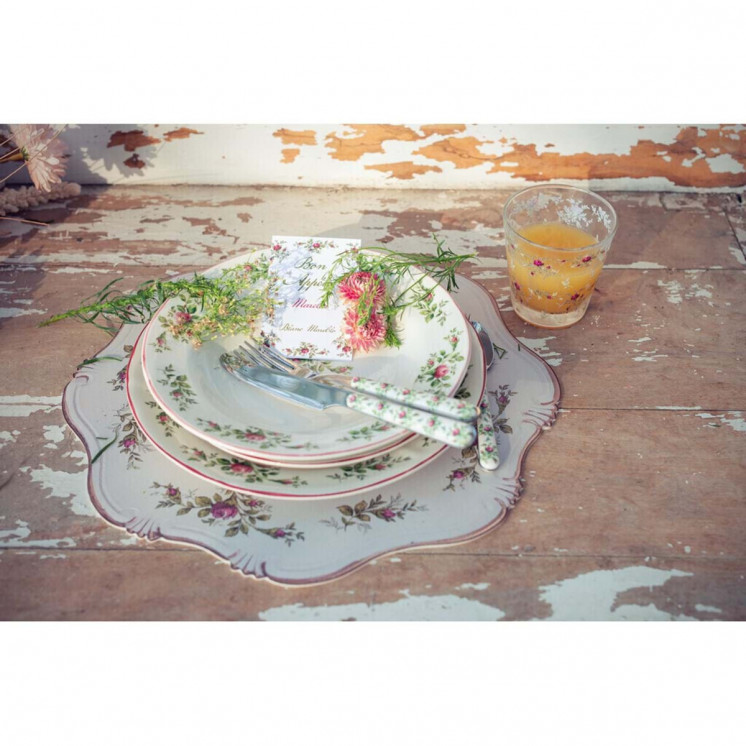 Assiette Lucia  au style shabby chic - Blanc Mariclo